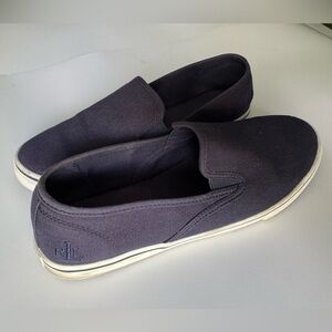Lauren Ralph Lauren Blue Canvas Slip-On Sneakers Size 9